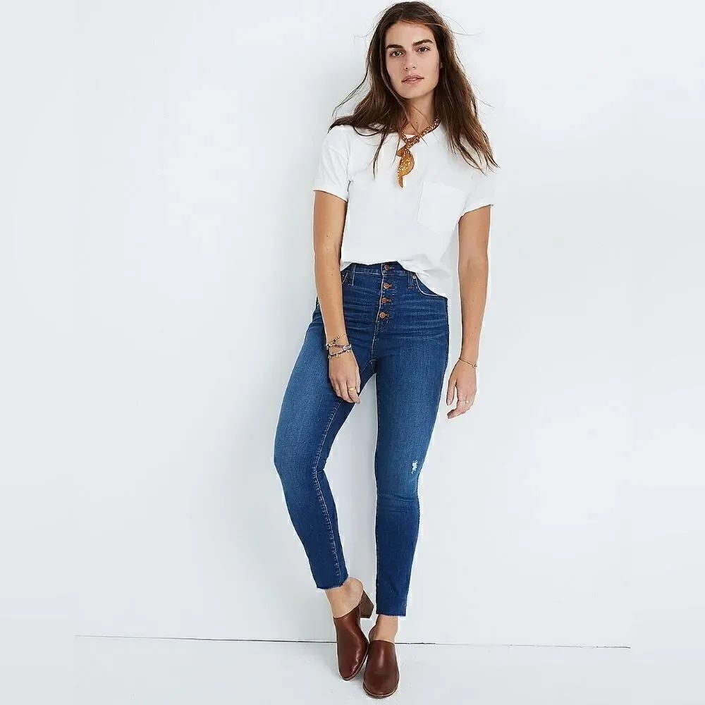 Madewell 10" High-Rise Skinny Jeans In Hanna Wash Size 27